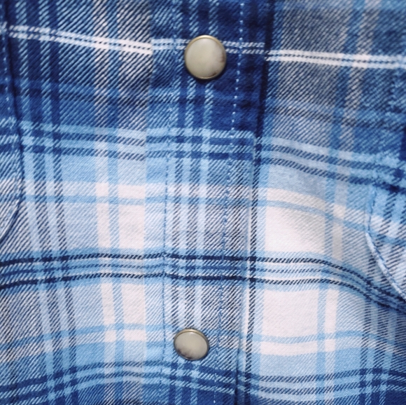 Jach's Girlfriend Long Sleeved Flannel Shirt-Blue Size Medium - Picture 2 of 10